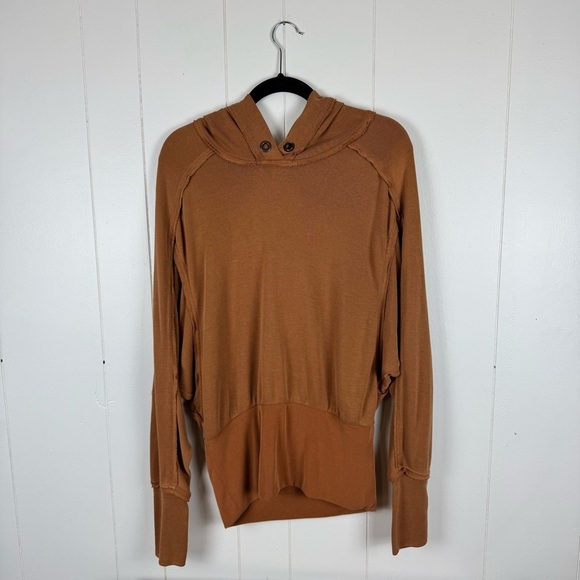 FP Movement Copper Hooded Dolman Top Medium | Soft Modal Blend Pullover - Picture 7 of 9